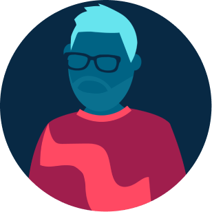 illustration of worker in larger grid of items