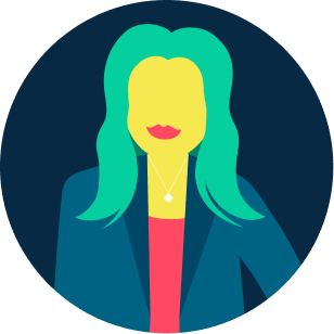 illustration of worker in larger grid of items